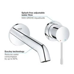 Grohe Essence Wall Mounted Basin Mixer Tap - Chrome 8 Grohe Essence Wall Mounted Basin Mixer Tap - Chrome -Basin Taps Shop 19408001 D3 460