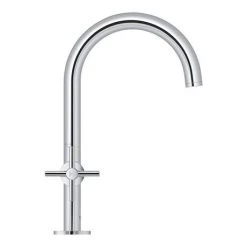 Grohe Atrio Crosshead L-Size Mono Basin Mixer with Click Clack Waste - Chrome - 21019003 -Basin Taps Shop 21019003 D4 460