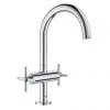 Grohe Atrio Crosshead L-Size Mono Basin Mixer with Click Clack Waste - Chrome - 21019003