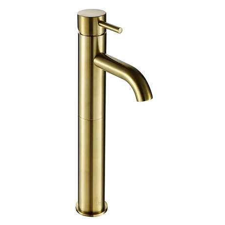 JTP Vos Brushed Brass Tall Single Lever Basin Mixer 1 JTP Vos Brushed Brass Tall Single Lever Basin Mixer