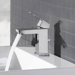 Grohe Eurocube S-Size Mono Basin Mixer with Pop-up Waste - 2312700E -Basin Taps Shop 23127000 D3 460