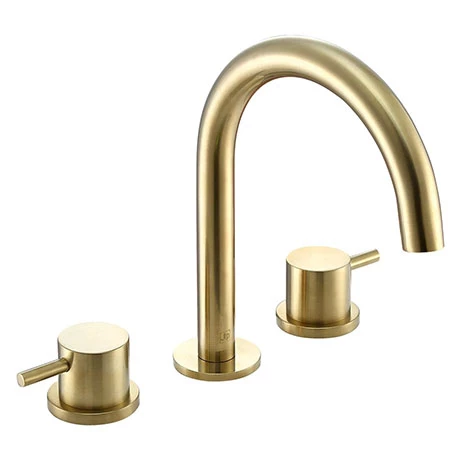 JTP Vos Brushed Brass 3 Hole Deck Mounted Basin Mixer 1 JTP Vos Brushed Brass 3 Hole Deck Mounted Basin Mixer