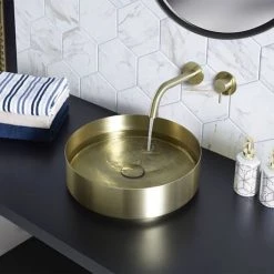 JTP Vos Brushed Brass Wall Mounted Single Lever Basin Mixer 5 JTP Vos Brushed Brass Wall Mounted Single Lever Basin Mixer -Basin Taps Shop 23273BBR D2 460