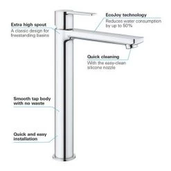 Grohe Lineare Tall Mono Basin Mixer - 23405001 8 Grohe Lineare Tall Mono Basin Mixer - 23405001 -Basin Taps Shop 23405001 D2 460