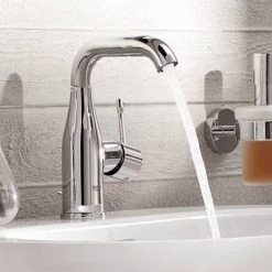 Grohe Essence M-Size Mono Basin Mixer with Pop-up Waste - Chrome - 23462001 -Basin Taps Shop 23462001 D3 460