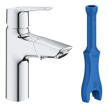 Grohe QuickFix Start Mono Basin Mixer with Pull Out Spout + Push-Open Waste - 24205003 4 Grohe QuickFix Start Mono Basin Mixer with Pull Out Spout + Push-Open Waste - 24205003 - Image 4
