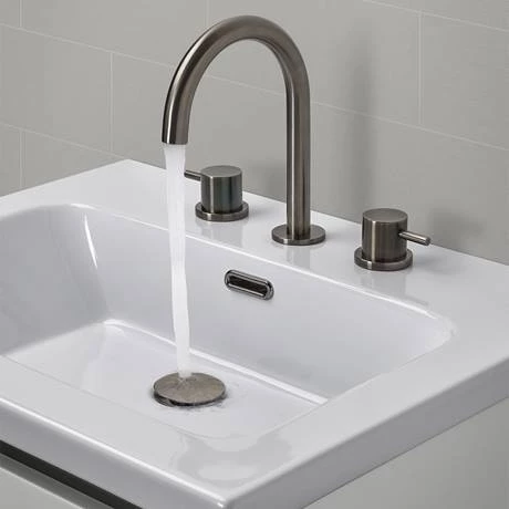 JTP Vos Brushed Black 3 Hole Deck Mounted Basin Mixer 2 JTP Vos Brushed Black 3 Hole Deck Mounted Basin Mixer - Image 2