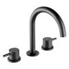 JTP Vos Matt Black 3 Hole Deck Mounted Basin Mixer