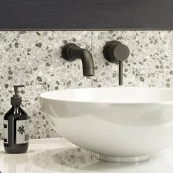 Arezzo Round Matt Black Wall Mounted (2TH) Basin Mixer Tap 6 Arezzo Round Matt Black Wall Mounted (2TH) Basin Mixer Tap -Basin Taps Shop 2WMTBLK d4 460