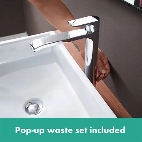 Hansgrohe Metris Single Lever Basin Mixer 260 with Pop-up Waste - 31082000 4 Hansgrohe Metris Single Lever Basin Mixer 260 with Pop-up Waste - 31082000 - Image 4