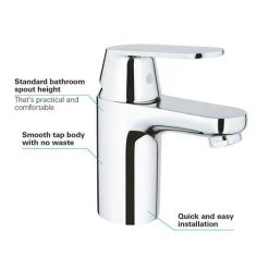 Grohe Eurosmart Cosmopolitan Mono Basin Mixer - 32824000 7 Grohe Eurosmart Cosmopolitan Mono Basin Mixer - 32824000 -Basin Taps Shop 32824000 D3 460