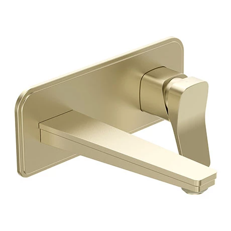 JTP Hix Brushed Brass Wall Mounted Single Lever Basin Mixer 1 JTP Hix Brushed Brass Wall Mounted Single Lever Basin Mixer