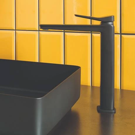 JTP Hix Matt Black Tall Single Lever Basin Mixer 2 JTP Hix Matt Black Tall Single Lever Basin Mixer - Image 2