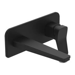 JTP Hix Matt Black Wall Mounted Single Lever Basin Mixer