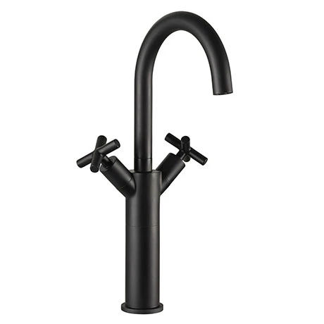 JTP Solex Matt Black Tall Swivel Spout Basin Mixer 1 JTP Solex Matt Black Tall Swivel Spout Basin Mixer