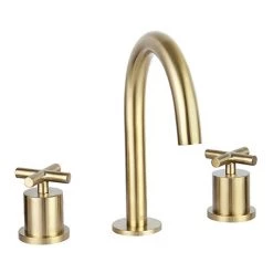 JTP Solex Brushed Brass 3 Hole Deck Mounted Basin Mixer