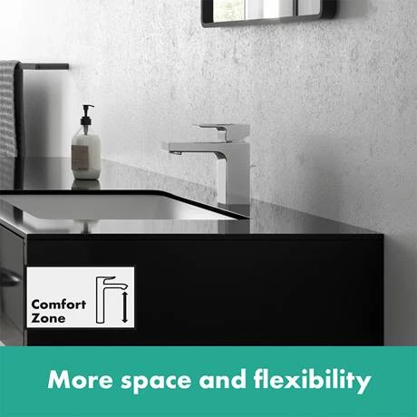 Hansgrohe Vernis Shape Single Lever Basin Mixer 100 with Pop-up Waste - Chrome - 71561000 3 Hansgrohe Vernis Shape Single Lever Basin Mixer 100 with Pop-up Waste - Chrome - 71561000 - Image 3