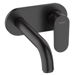 Hansgrohe Vernis Blend Wall Mounted Single Lever Basin Mixer - Matt Black - 71576670