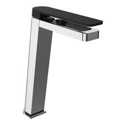 JTP Axel Chrome Tall Single Lever Basin Mixer with Matt Black Handle