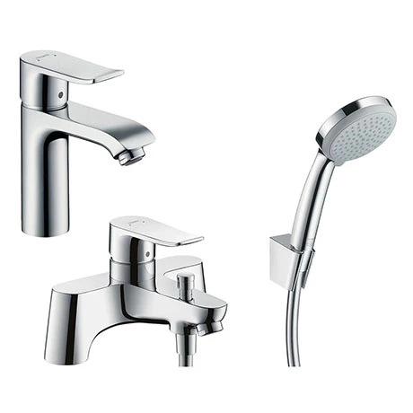 Hansgrohe Metris 110 Basin Mixer + Bath Shower Mixer Tap Package 1 Hansgrohe Metris 110 Basin Mixer + Bath Shower Mixer Tap Package