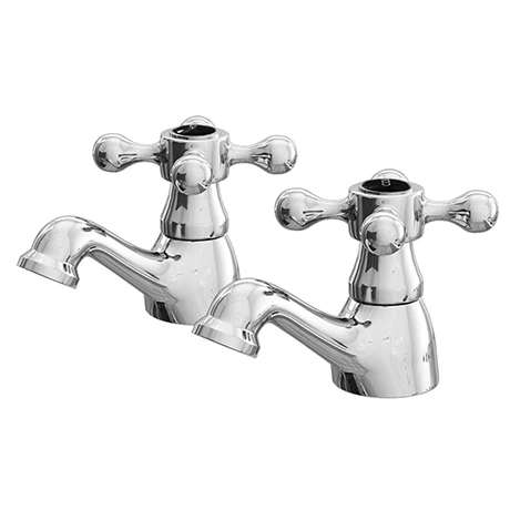Albert Traditional Basin Taps with Black Indices (Pair) 1 Albert Traditional Basin Taps with Black Indices (Pair)