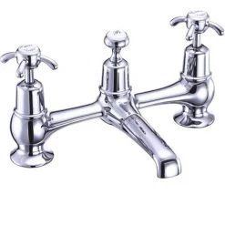 Burlington - Anglesey 2 Tap Hole Bridge Basin Mixer with Plug & Chain - AN10