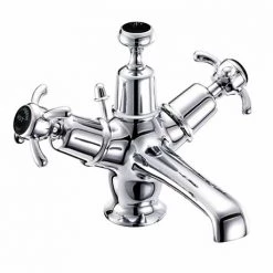 Burlington Anglesey Black Basin Mixer with Pop-up Waste