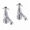 Burlington Anglesey Regent Black Basin Taps 5"
