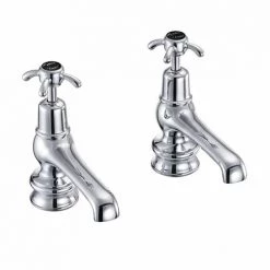 Burlington Anglesey Regent Black Basin Taps 5"