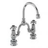 Burlington Anglesey Regent Black 2TH Bridge Curved Spout Basin Mixer (200mm centers)
