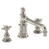 Arcade Three Hole Deck Mounted Basin Mixer - Nickel - Various Tap Head Options
