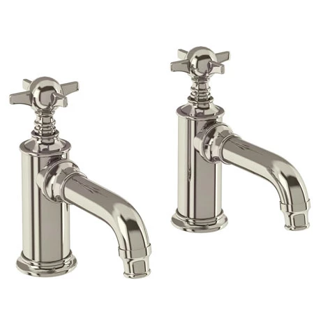 Arcade Basin Pillar Taps - Nickel - Various Tap Head Options 1 Arcade Basin Pillar Taps - Nickel - Various Tap Head Options