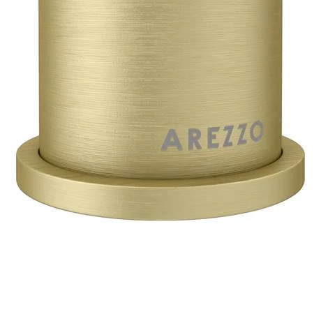 Arezzo Fluted Round Brushed Brass High Rise Mono Basin Mixer Tap 2 Arezzo Fluted Round Brushed Brass High Rise Mono Basin Mixer Tap - Image 2
