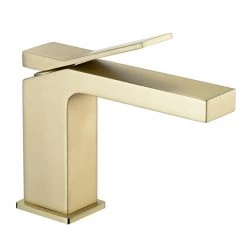 Arezzo Leva Mono Basin Mixer Tap Brushed Brass