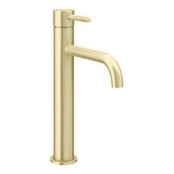 Arezzo Round Brushed Brass High Rise Mono Basin Mixer Tap 9 Arezzo Round Brushed Brass High Rise Mono Basin Mixer Tap -Basin Taps Shop AZBBHRT n detail1 460