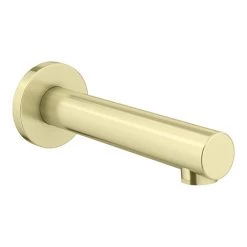 Arezzo Brushed Brass Round Wall Mounted Straight Bath Spout