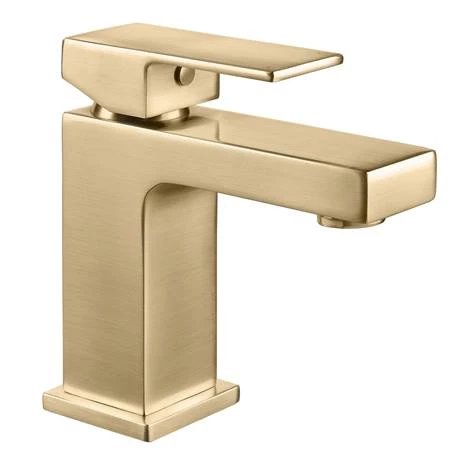 Arezzo Square Brushed Brass Mono Basin Mixer Tap 2 Arezzo Square Brushed Brass Mono Basin Mixer Tap - Image 2