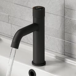 Arezzo Matt Black Industrial Style 1-Touch Basin Tap