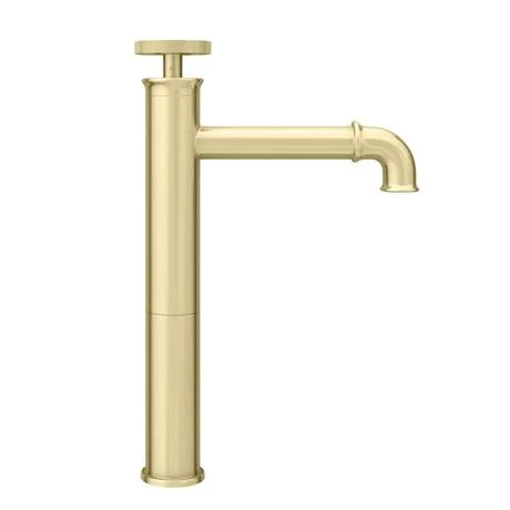 Arezzo Brushed Brass Industrial Style High Rise Basin Mixer 6 Arezzo Brushed Brass Industrial Style High Rise Basin Mixer - Image 6
