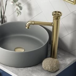 Basin Taps Shop 19 Arezzo Brushed Brass Industrial Style High Rise Basin Mixer
