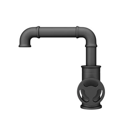 Arezzo Matt Black Industrial Style Side Tap Head Basin Mixer 6 Arezzo Matt Black Industrial Style Side Tap Head Basin Mixer - Image 6