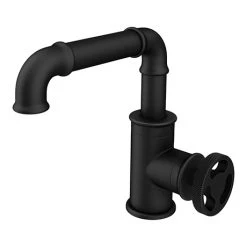 Arezzo Matt Black Industrial Style Side Tap Head Basin Mixer
