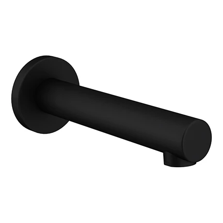 Arezzo Matt Black Round Wall Mounted Straight Bath Spout 1 Arezzo Matt Black Round Wall Mounted Straight Bath Spout