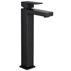 Arezzo Square Matt Black High Rise Mono Basin Mixer Tap