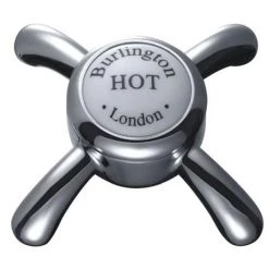 Burlington - Anglesey Regent 2 Tap Hole Bridge Curved Spout Basin Mixer (230mm centers) w Invisible Overflow -Basin Taps Shop Anglesey 375