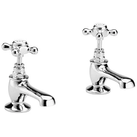 Bayswater White Crosshead Traditional Basin Taps 1 Bayswater White Crosshead Traditional Basin Taps