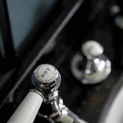 Bayswater White Lever Domed Collar Traditional Basin Taps -Basin Taps Shop BAYT301 D3 460