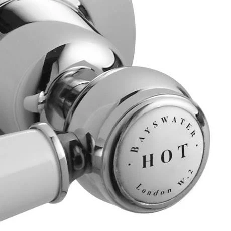 Bayswater White Lever 3 Tap Hole Deck Basin Mixer + Pop-Up Waste 2 Bayswater White Lever 3 Tap Hole Deck Basin Mixer + Pop-Up Waste - Image 2