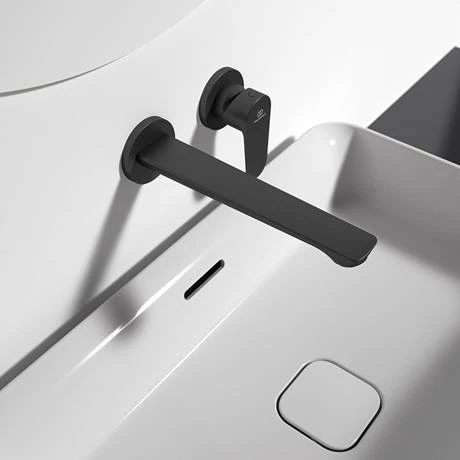 Ideal Standard Silk Black Cerafine O Wall Mounted Basin Mixer 3 Ideal Standard Silk Black Cerafine O Wall Mounted Basin Mixer - Image 3
