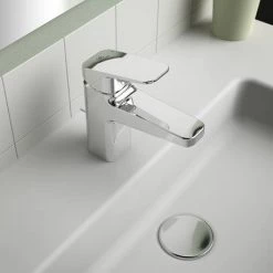 Ideal Standard Ceraplan Single Lever Basin Mixer with Pop-up Waste - BD221AA -Basin Taps Shop BD221AA.ai1 460